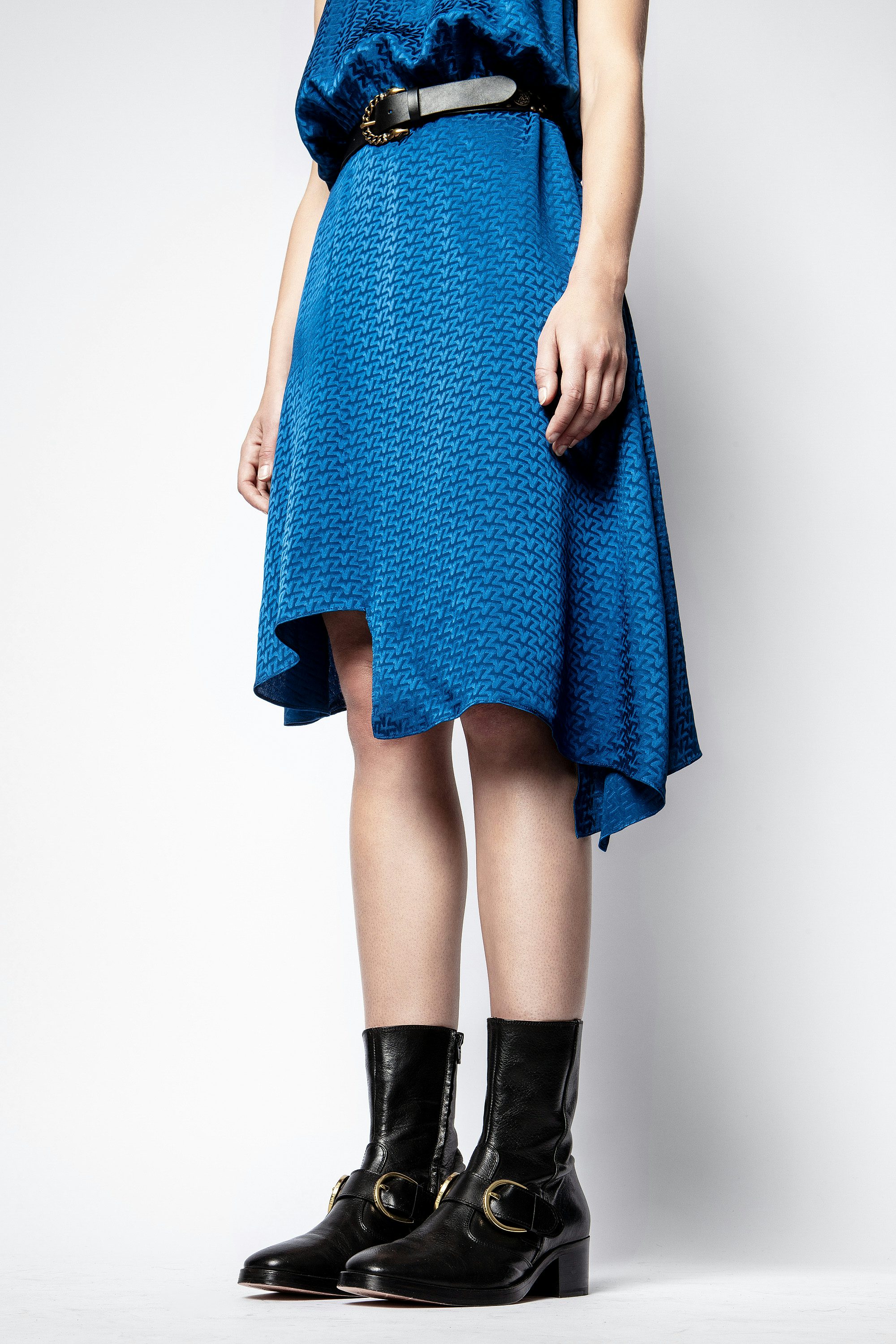 Abito Seta Racky - Abito blu navy da donna in seta.